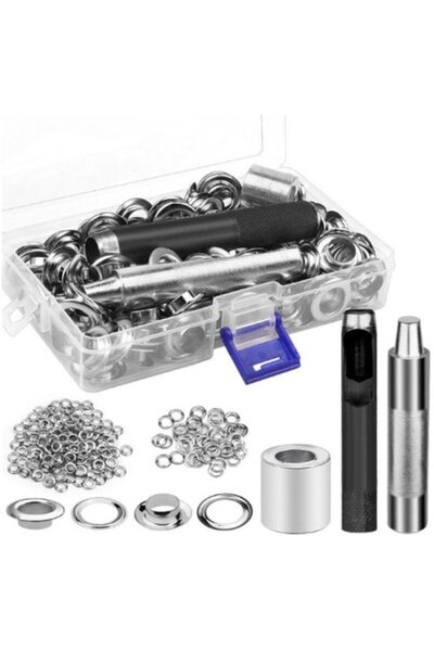 STARSTAR 100-Piece Set, 12mm Metal Eyelet Kit, w/ Storage Box & Installation ...