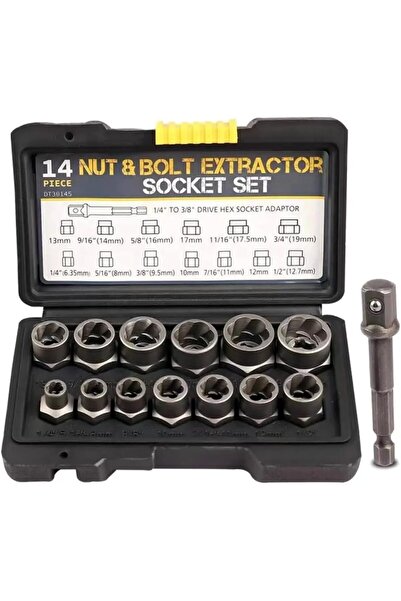STARSTAR 13-piece 3/8" drive impact bolt and lug nut extractor set (1/4"-3/4"...