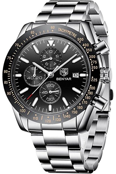 BY BENYAR Watch for Men Silver Stainless Steel Mens Watches 30M Waterproof An...