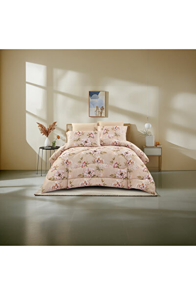 Lifestyle Queen Floral Print 4 Piece Reversible Comforter Set - 170x240cms