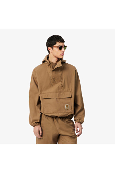 Lacoste Erkek Kapüşonlu Kahverengi Yağmurluk