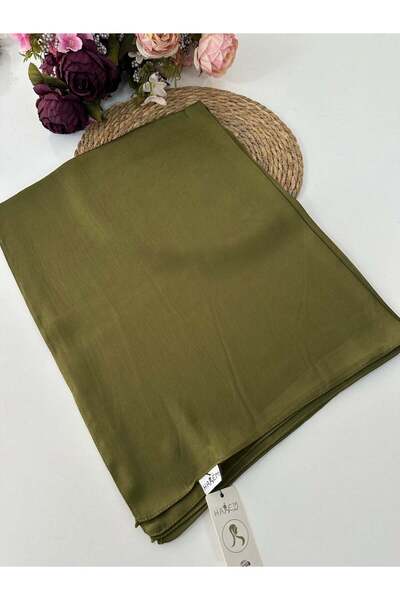 HAREM SCARF فستان سهرة من قماش الكوموساتين مع شال كاكي JSH0313