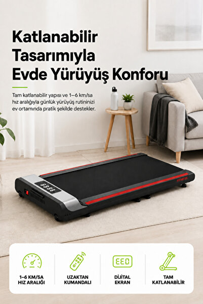 kochler Tam Katlanabilir Yürüyüş Bandı – Uzaktan Kumandalı, Dijital Ekranlı E...
