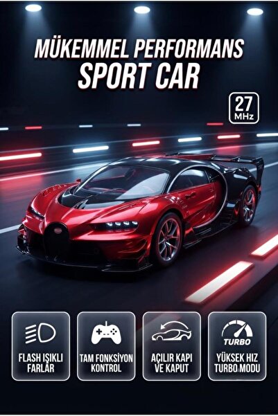 Tıfıl Toys Bugatti Tasarımlı Uzaktan Kumandalı 27MHz 5 Kanallı 1:14 Ölçekli S...