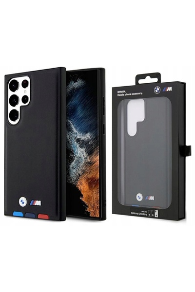 NO BRAND BMW BMHCS23L22PTDK S23 Ultra S918 negru Piele ștanțată Tricolor