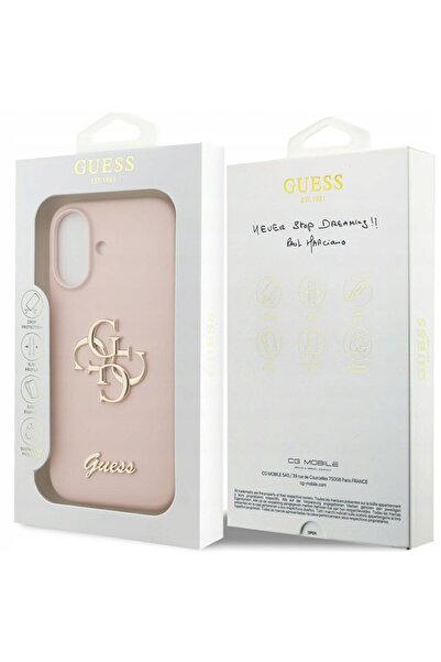 NO BRAND Husă Guess din silicon Big 4G Script pentru iPhone 17 roz