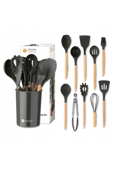 Tadar Set de ustensile de bucătărie, 12 piese Lingură, Lopățică, Cupă, Clește...