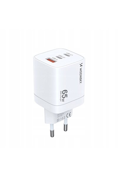 NO BRAND Wozinsky CGWCW 65W USB-A / 2 x USB-C Încărcător de perete GaN - Alb