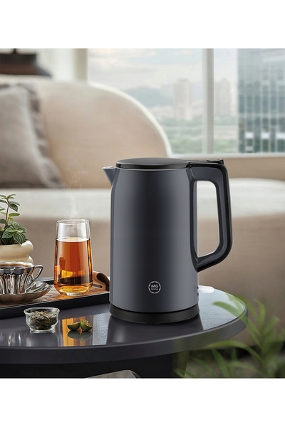 MG HOME Fierbător electric de 1.7 L cu carcasă dublă și filtru anti-calcar, n...