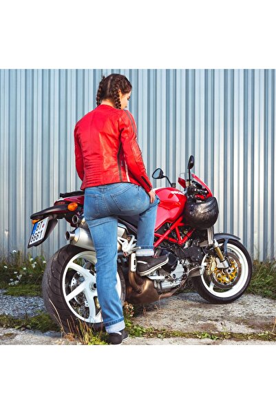 NO BRAND Pantaloni moto de damă, tip blugi, W-TEC PANIMALI, cu elemente de pr...