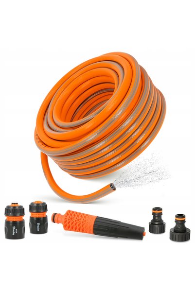 Bradas Furtun de grădină retractabil 1/2 țoli, 30 m, pentru udare, SHLAUF, 3 ...