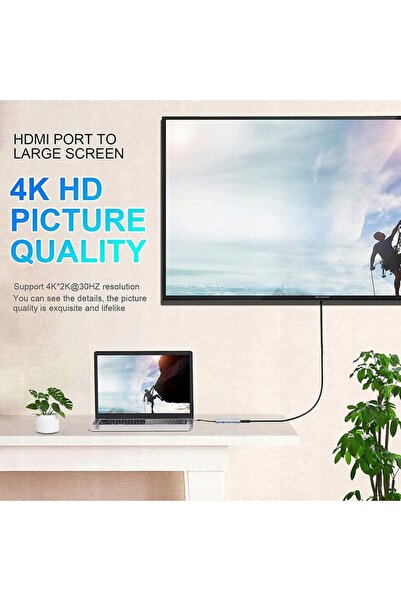 NO BRAND Hub USB C 6 în 1 Adaptor Stație de Andocare Splitter HDMI SD VGA 3xUSB