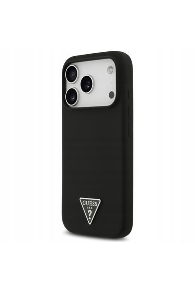 NO BRAND Husă GUESS din silicon cu logo triunghiular și MagSafe pentru iPhone...