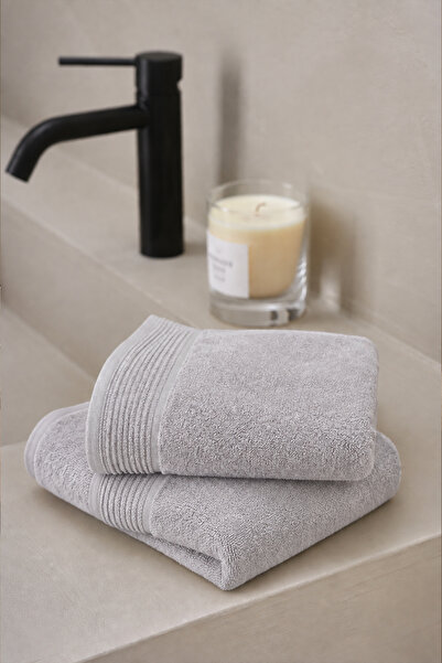 TEOHOMELİNENS Ephesus Kitchen Towel, Hand & Face Towel Set, Set of 2, 60% Bam...