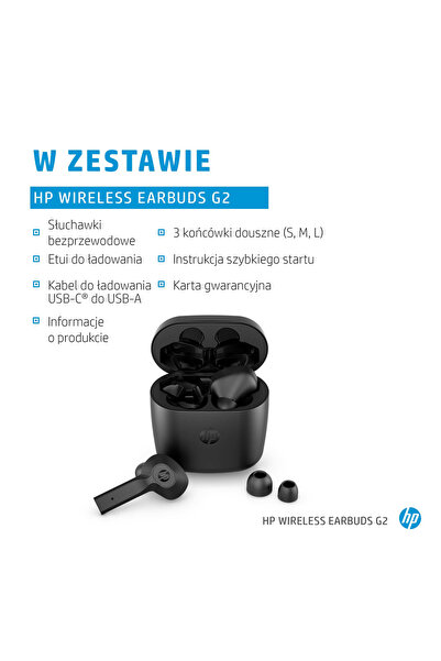 HP Căști intraauriculare wireless Bluetooth G2, Negru, 169H9AA
