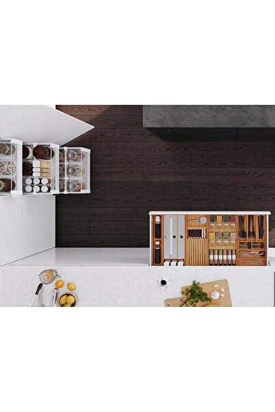 NO BRAND Organizator de sertar pentru condimente 260x472x50, lemn stejar lacu...