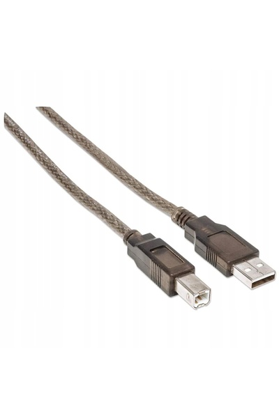 MANHATTAN Cablu USB 2.0 A-B M/M, activ, 11m, argintiu