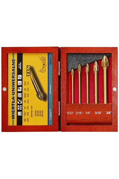 drel Set de 5 burghie pentru metal, lemn, cărămidă și aluminiu