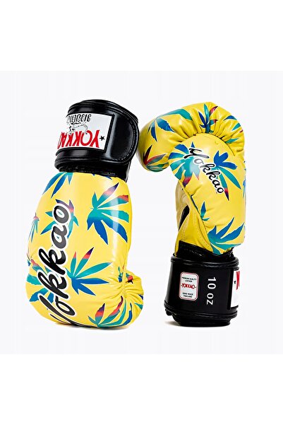 Yokkao Mănuși de box pentru bărbați, galbene cerate, 10 oz