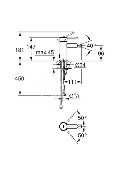 Grohe Baterie bideu Essence New cromată