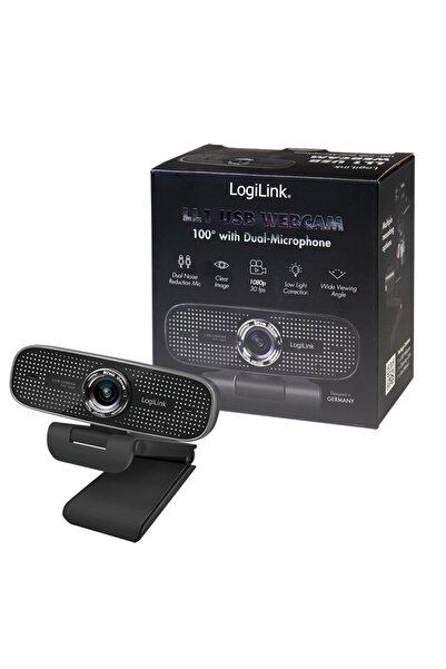 LogiLink Cameră web cu microfon pentru computer, USB, Full HD 360°, cu reduce...