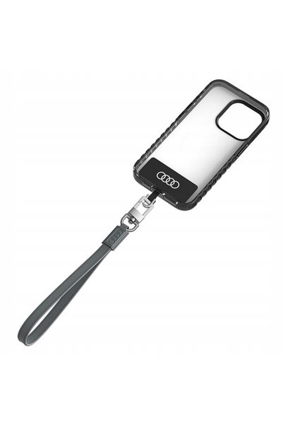 NO BRAND Șnur universal pentru telefon Audi 28cm 10mm Piele gri/gri AU-HSLSL-GT