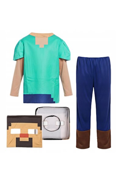 NO BRAND Costum Minecraft Steve 146/152 cm Mărime XL pentru copii Spumă