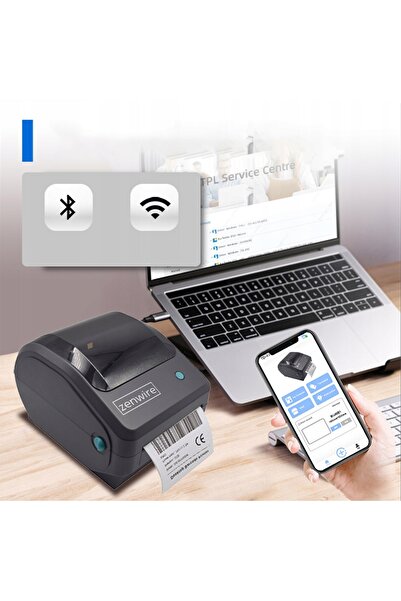 NO BRAND Imprimantă ZENWIRE TD-401 Bluetooth Wi-Fi cu conexiune USB