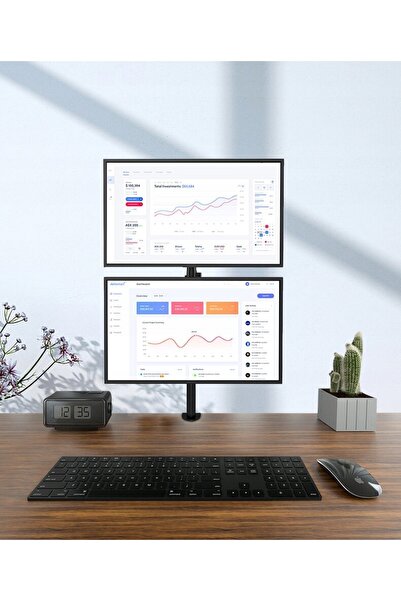 NO BRAND Suport dublu pentru monitoare, pentru birou înalt de 80cm, 13-32 inch