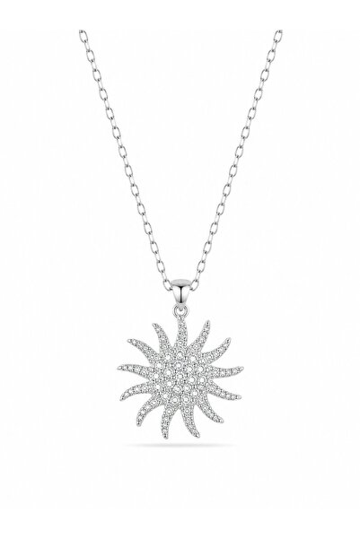 serelya 316L Steel Chain Silver Color Sun Model Necklace