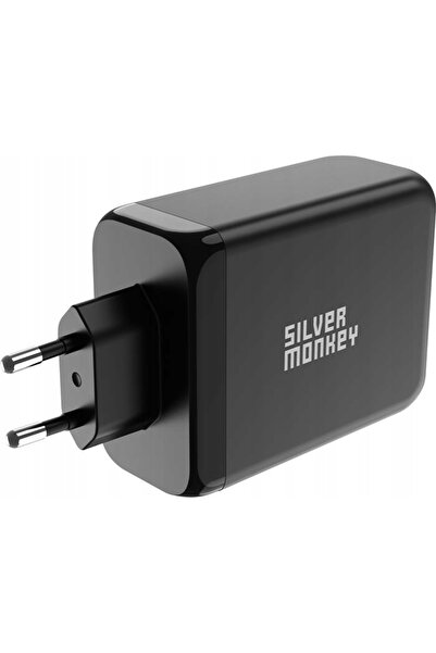 NO BRAND Silver Monkey Încărcător de rețea GaN 200 W USB-C PD + USB 3.0 QC B