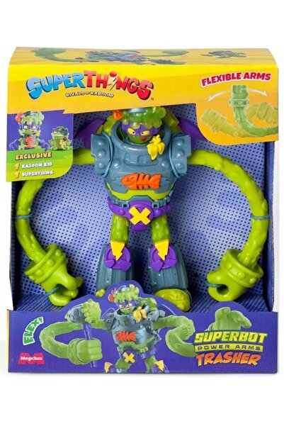 MagicboxToys SUPERTHINGS TRASHER SUPERBOT ROBOT POWER ARMS FIGURINĂ RĂUĂ + AC...