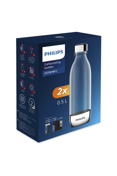 Philips STICLĂ PENTRU SATURATOR ȘI STAȚIE DE APĂ GAZIFICATĂ 0.5L ADD919P2 10 ...
