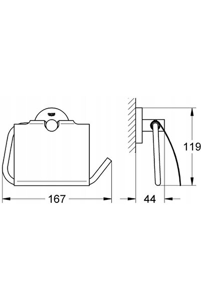 Grohe Suport hârtie Essentials, finisaj grafit dur periat 40367AL1