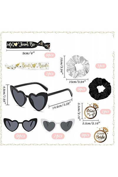 NO BRAND Set de noapte pentru mireasă, Accesorii de mireasă, Ochelari 10X + A...