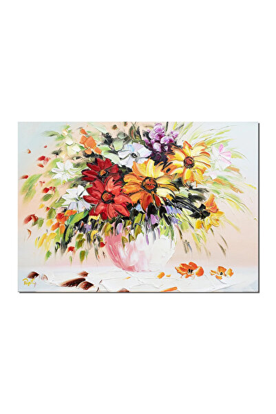 artnova 3D картина ваза с цветя, ръчно рисувана, Икебана, 70x50см маслена на ...