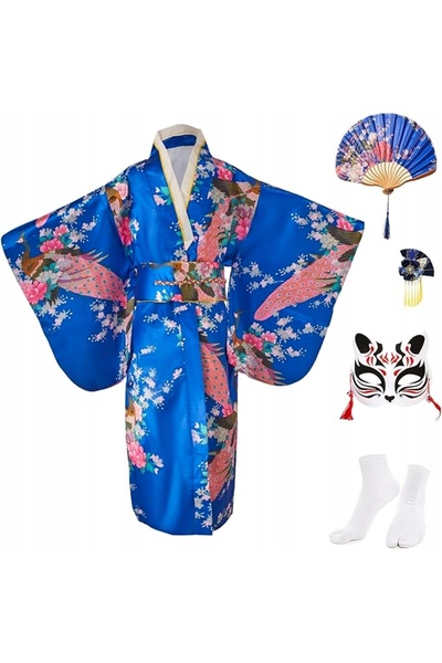 NO BRAND Rochie kimono japoneză pentru fată, yukata vintage - Nuntă, Sărbătoare