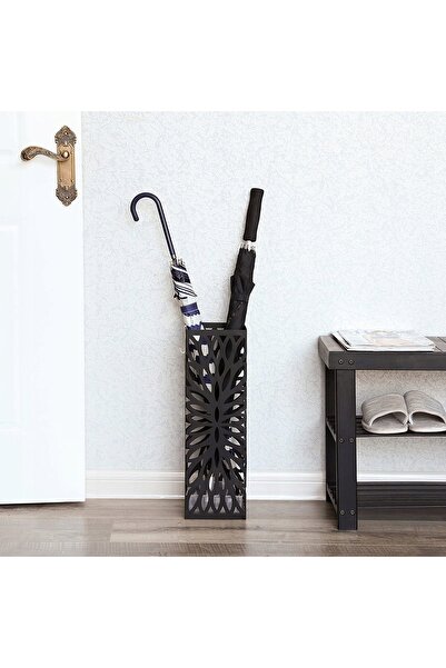 SONGMICS Suport modern ajurat pentru umbrele, din metal negru, stil LOFT, 49 cm