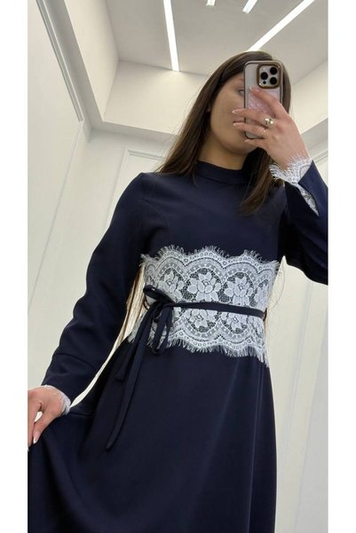 Generic Brand Lace Detail Dabıl Fabric Dress