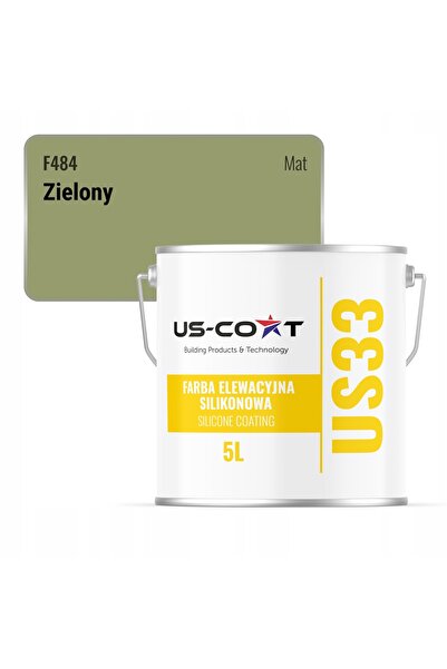 NO BRAND Vopsea pentru fațade siliconice, culoare verde F484 UV, 5L, Producător