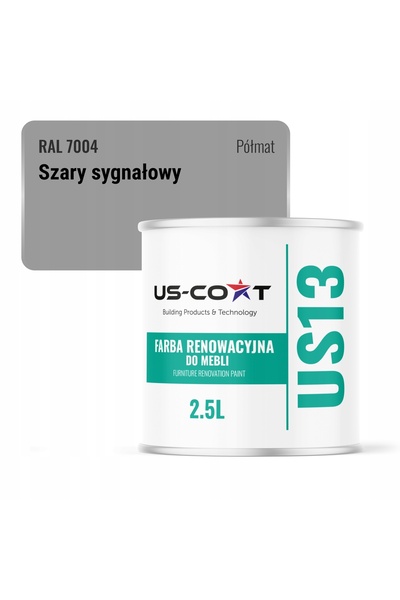 NO BRAND Vopsea pentru dulapuri de bucătărie Gri Signal RAL 7004 Semimatt 2,5L