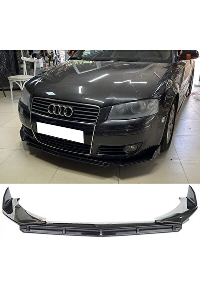 HasAkman Audi A3 Uyumlu 8P Ön Lip Parlak Siyah 3 Prç Brabus Kırılmaya Dayanık...