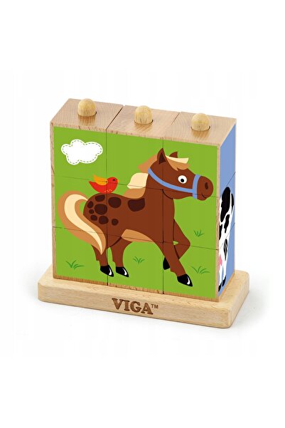 NO BRAND CUBURI DE LEMN pentru bebeluși CU IMAGINI PENTRU ORDONARE puzzle din...