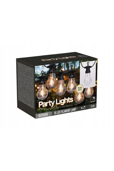 Progarden Ghirlandă luminoasă 10 LED-uri, plastic, negru, 450x6x15, lumină ca...