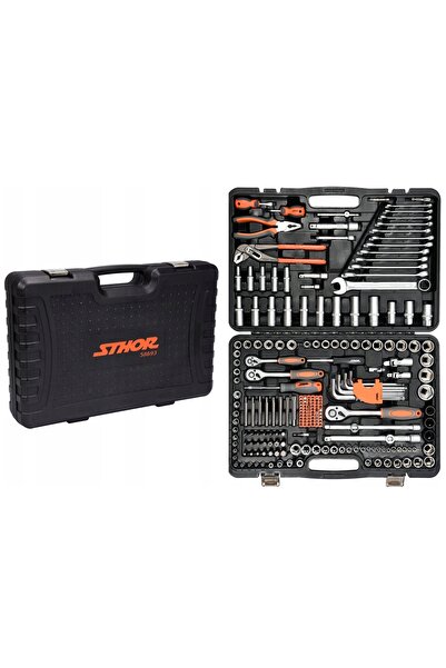 Sthor SET DE SCULE 1/2 ", 3/8 ", 1/4 " 225 BUC. 3 RATCHETS VALIZĂ 58693