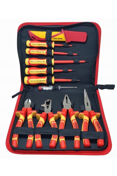 Falon Tech SET DE SCULE PROFESIONALE IZOLATE PENTRU ELECTRICIAN 11 PIESE + OR...