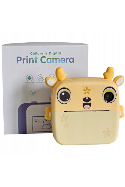 NO BRAND DRUKUŚ 3.0 MINI YELLOW ELK CAMERA THERMAL PRINTER + 3 ROLE CADOU