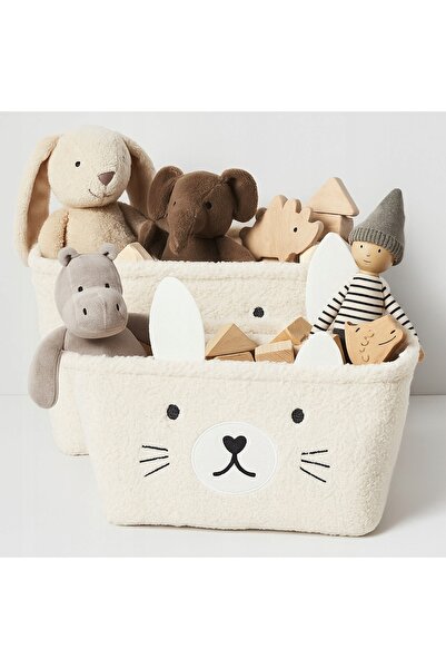 KIDS COLLECTION COȘURI PENTRU JUCĂRII DIN POLIESTER ALBE 30X20X17CM 33X23X18C...