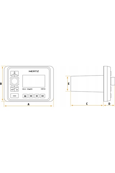 Hertz HMR 50 Radio marin Bluetooth USB pentru bărci și iahturi IP66