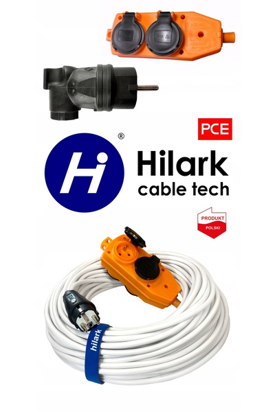 NO BRAND Cablu prelungitor 3x2,5 2m SPLITTER - ștecher cotit, OWY H05VV-F alb